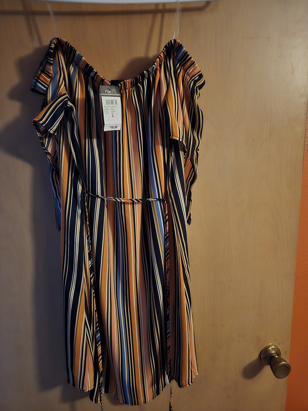 Rue21 Girls' Multicolor Striped Off-Shoulder Dress
